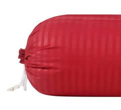 Heart Home Linning Design Cotton Bolster Cover- Set of 6, 16"x32" (Maroon)-44HH0157