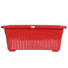 Heart Home Rectangular Jupiter Plastic Window Pot|Flower Planter for Home & Balcony,Garden 14 Inches Pack of 3 (Red)