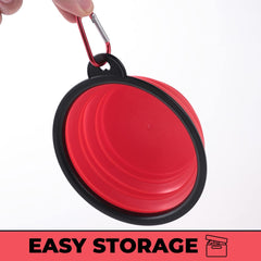 Kuber Industries Dog Food Bowl|Portable & Collapsible Cat & Dog Bowl|Reusable,Durable,Travel-Friendly|Easy to Store Pet Bowls|Perfect Dog Accessories for Indoor & Outdoor Use|LS198R|Red