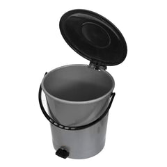 Kuber Industries Step On Pedal Plastic Dustbin/Wastebin With Handle, 5 Liter (Grey & Black)