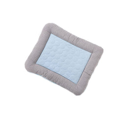 Kuber Industries Rectangular Dog & Cat Bed|Yarn Dyed Oxford Cloth|Nylon and Polyester with Cotton Filling|Self-Cooling Bed for Dog & Cat|Small Light-Weight & Durable Dog Bed|ZQCJ005B-S|Blue
