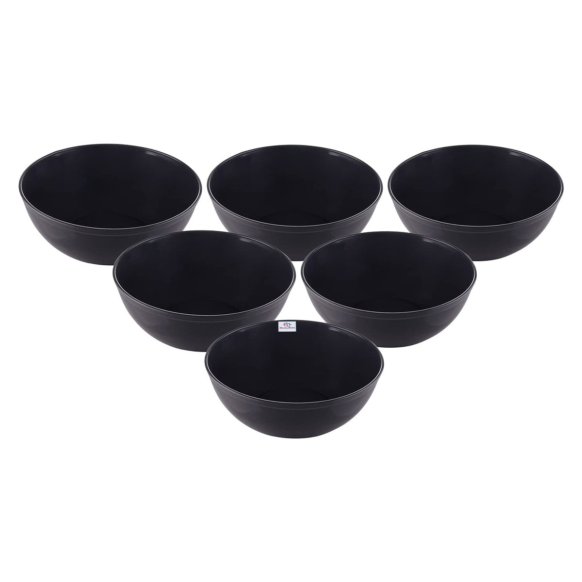 Heart Home Bowls|Plastic Dishwasher Safe Bowl|Multipurpose Serving Bowls|Bowls for Kitchen|Microwave Safe Bowls for Salad|Soup|Pasta|2000 ML|Pack of 6 (Grey)