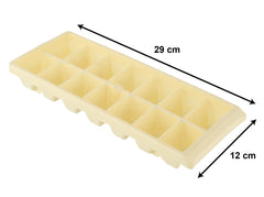 Heart Home Plastic Ice Cube Tray Set with 14 Section- Pack of 12 (Cream & Blue)-HS43HEARTH25809