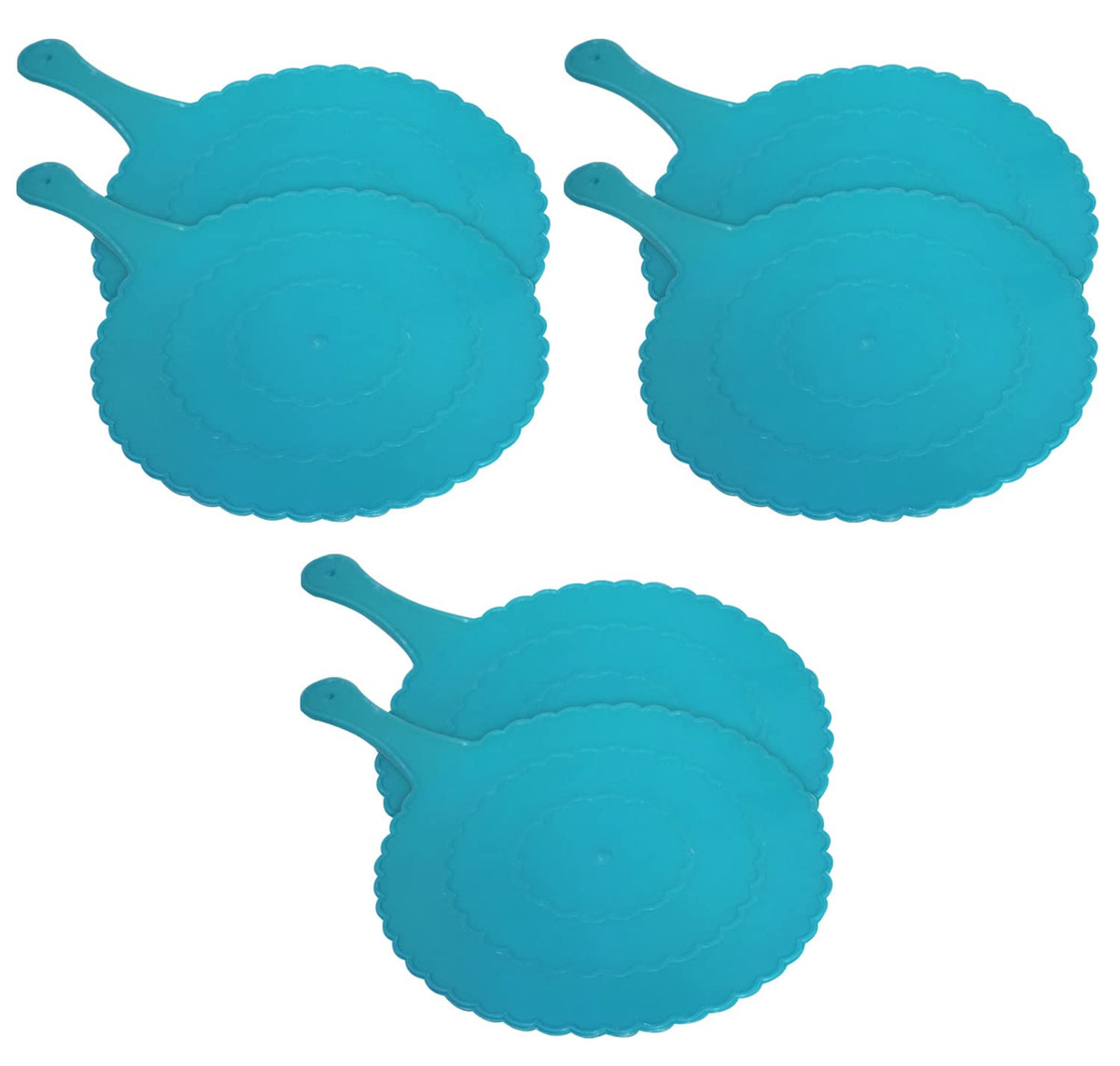 Kuber Industries Plastic Lightweight Handfan|Hath Pankha|Beejna for Natural Cooling Air Home Decor and Travel Useful, Pack of 6 (Blue)
