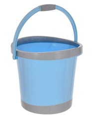 Kuber Industries Plastic Bucket for Home/Kitchen/Office/with Handle, 18 Litre Pack of 2 (Blue & Brown)-46KM0370