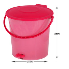 Kuber Industries Plastic Pedal Dustbin, Trashbin, Wastebin For Kitchen, Bathroom, Office Use With Handle, 5 Liter (Pink & Red)-47KM0904
