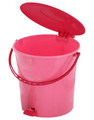 Kuber Industries Plastic Pedal Dustbin, Trashbin, Wastebin For Kitchen, Bathroom, Office Use With Handle, 5 Liter (Pink & Red)-47KM0904