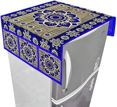 Kuber Industries Cloth 3 Pieces Fridge Mat, 1 Piece Handle Cover and 1 Pieces Fridge Top Cover (Multi)-CTKTC2814