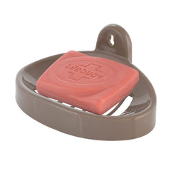 Kuber Industries Soap Holder|Sink Soap Holder|Plastic Wall Mounted Soap Holder|Oval Shape Self Draining Soap Dish for Bathroom|Pack of 3 (Brown)
