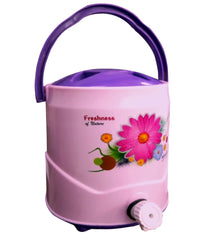 Kuber Industries Flower Printed Insulated Water Jug, Camper for Travel, Picnic, Home, Office with Handle, 15 Ltrs (Pink), Standard (HS39KUBMART022429)