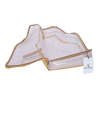 Kuber Industries Fabric Blouse Cover in Heavy Transparent, Gold