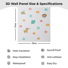Kuber Industries Foam Brick Pattern 3D Wallpaper for Walls | Soft PE Foam| Easy to Peel, Stick & Remove DIY Wallpaper | Suitable on All Walls | Pack of 2 Sheets,70 cm X 70 cm