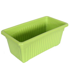 Kuber Industries Rectangular Jupiter Plastic Window Pot|Flower Planter for Home & Balcony,Garden 14 Inches Pack of 5 (Green)
