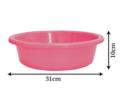 Heart Home Multiuses Plastic Knead Dough Basket/Basin Bowl For Home & Kitchen 6 Ltr- Pack of 2 (Yellow & Pink) 52HH3842