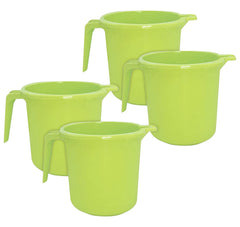Heart Home Square Large Plastic Bathroom Mug, 2 Litre- Pack of 4 (Green)-50HH0853