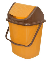 Kuber Industries Plastic Dustbin/Wastebin With Swing Lid With Handle, 7 Liter (Yellow)-47KM0825