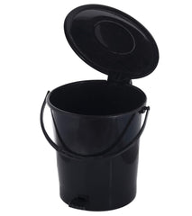 Kuber Industries Plastic Pedal Dustbin, Trashbin, Wastebin For Kitchen, Bathroom, Office Use With Handle, 10 Liter- Pack of 2 (Green & Black)-47KM0938