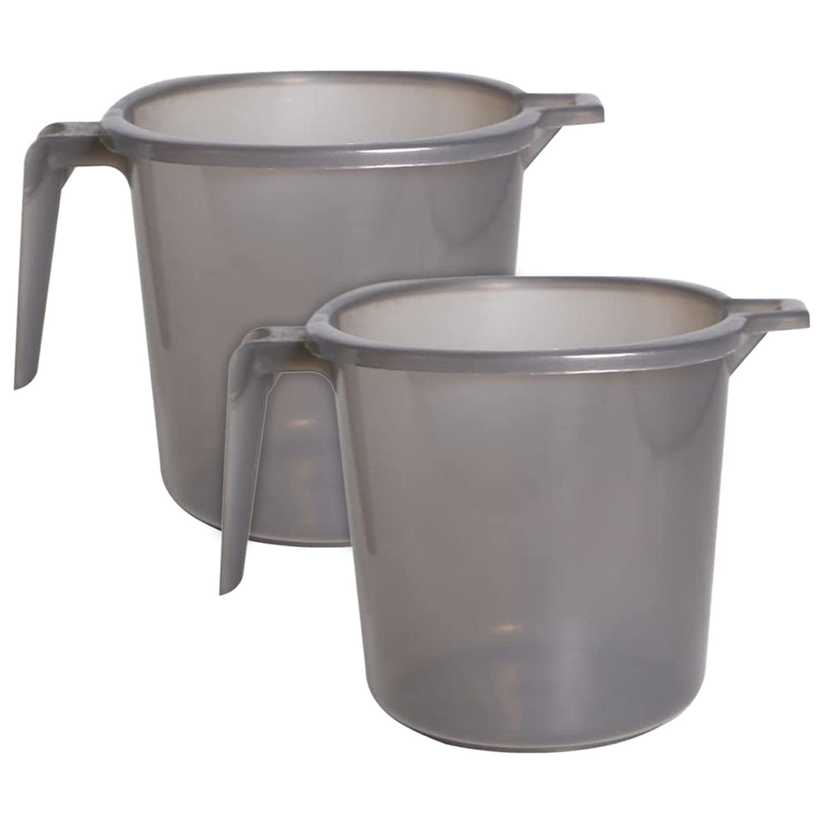 Heart Home Tranasparent Small Plastic Bathroom Mug, 1 Litre- Pack of 2 (Black)-50HH0819