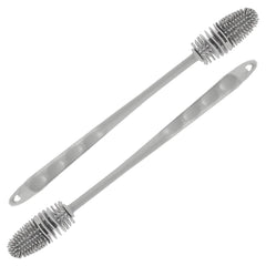 Kuber Industries Bottle Cleaning Brush|Silicone Water Bottle Cleaner|Brush with Long Handle|Reusable Cleaning Brush|Bottle Brush Cleaner Set|Pack of 2 (Gray)