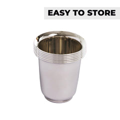 Kuber Stainless Steel Glass Set | Stainless Steel, Wobble Free Base, Durable | Multipurpose, Elegant Design & Mirror Finish | Easy to Clean & Store | Steel Glass Set 6