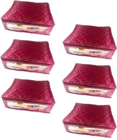 Kuber Industries 6 Piece Rexine Saree Cover Set, Maroon (KUBC32)