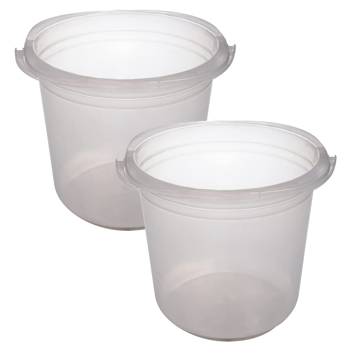 Kuber Industries Bucket|Plastic Bucket for Bathroom|Bucket for Bathing|Unbreakable Bucket with Handle|18 Liter|Pack of 2 (Transparent)