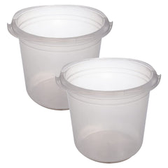 Kuber Industries Bucket|Plastic Bucket for Bathroom|Bucket for Bathing|Unbreakable Bucket with Handle|18 Liter|Pack of 2 (Transparent)