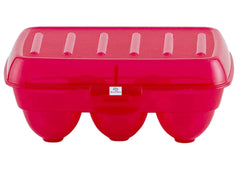 Heart Home Plastic 6 Slot Egg Container,Tray, Holder for Refrigerator & Kitchen- Pack of 2 (Pink)-46HH0386