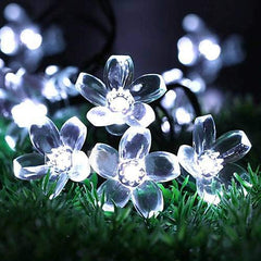 Kuber Industries 28 Led Direct Plug Crystal Flower Designer 10 Meter String Light for Festivals and Home Decoration, White-CTKTC022920