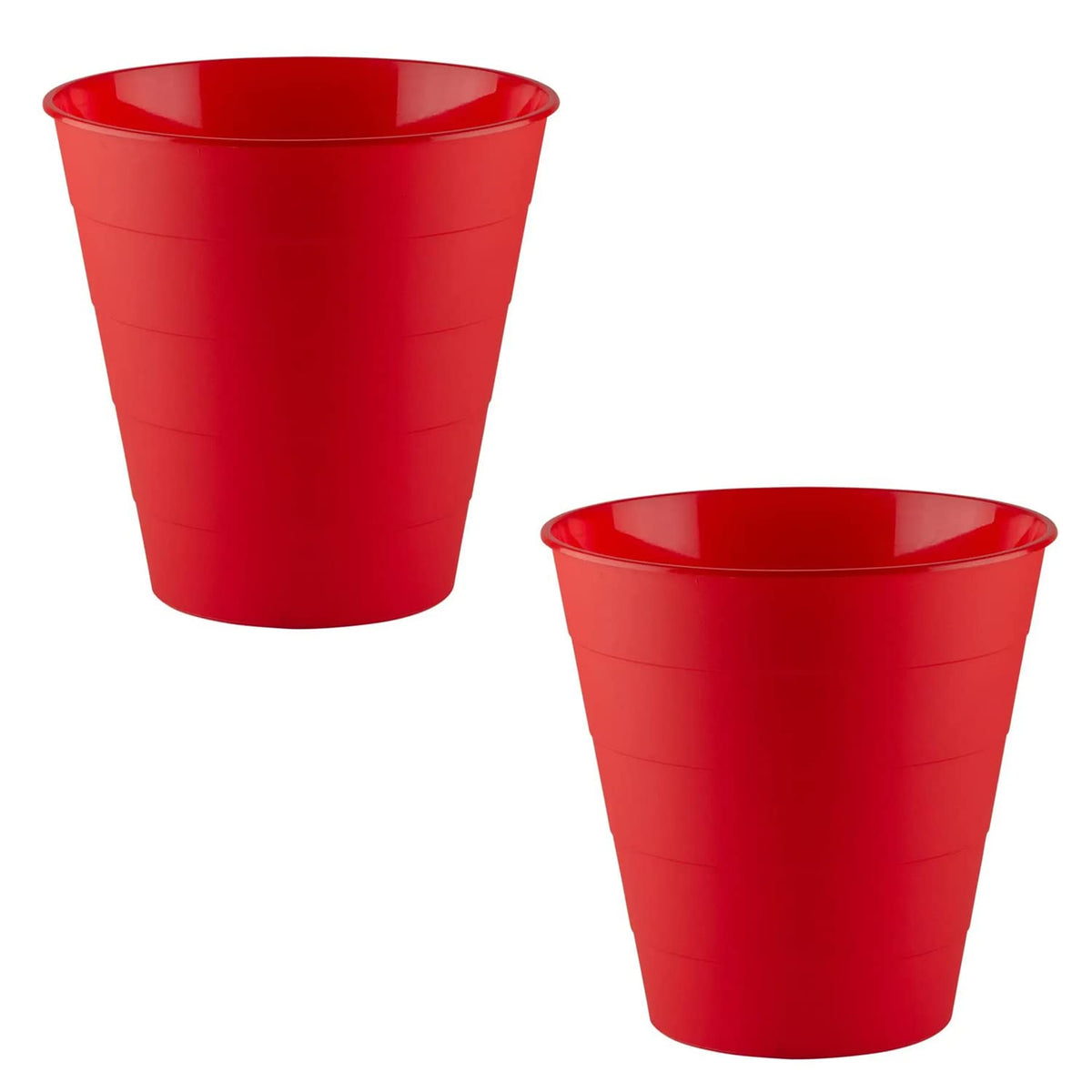 Kuber Industries Dustbin|Plastic Dustbin|Dustbins for Kitchen|Dustbin For Bedroom,Hall|Dustbin For office|8 Litre Dustbin|Pack of 2 (Red)