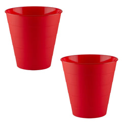 Kuber Industries Dustbin|Plastic Dustbin|Dustbins for Kitchen|Dustbin For Bedroom,Hall|Dustbin For office|8 Litre Dustbin|Pack of 2 (Red)