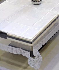 Kuber Industries Dining Table cover 6 Seater|Table Cloth|Table Cover For Home, Restaurant|Silver