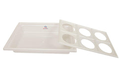 Heart Home Plastic 6 Slots Glass Holder Tray-Pack of 2 (White), Standard