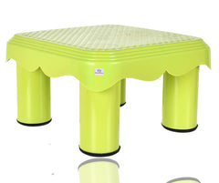 Heart Home Portable,Lightweight, Comfortable Plastic Seating Stool/Patla, Pack of 2 (Yellow)