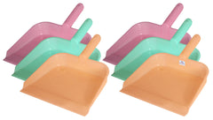 Heart Home 10" Plastic Dustpan, Pack of 6, Pink & Green & Light Pink