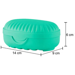 Heart Home Soap Holder|Portable Plastic Self Draining Soap Stand|Leakproof Soap Box for Bathroom,Outdoor Camping,Traveling (Mint Green)