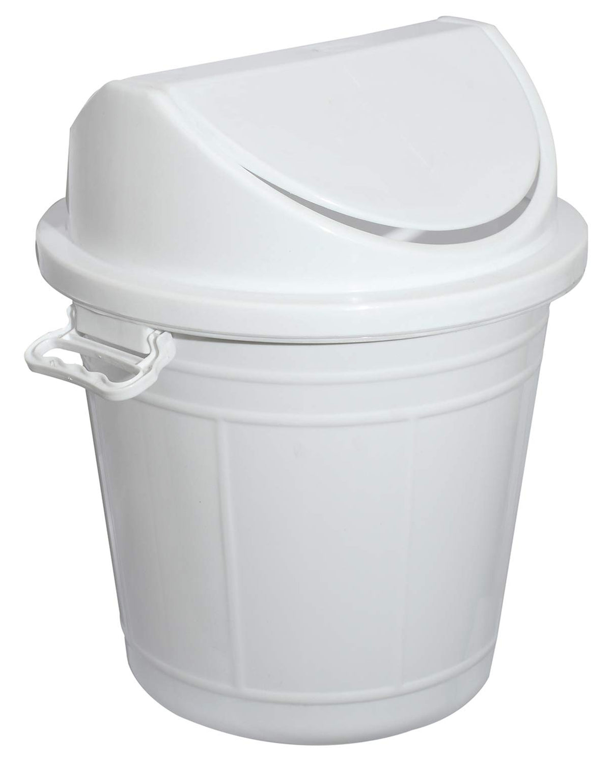Kuber Industries Plastic Swing Lid Garbage Waste Dustbin for Home, Office, Factory, 30 Litres, Large Size (White) - CTKTC043180