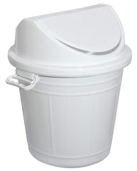 Kuber Industries Plastic Swing Lid Garbage Waste Dustbin for Home, Office, Factory, 30 Litres, Large Size (White) - CTKTC043180