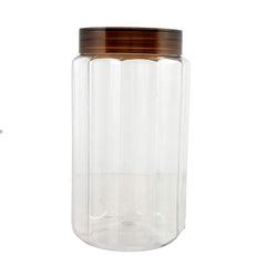 Kuber Industries Multipurpose Transparent Plastic Container with Airtight Lid,1800ml, Set of 6 (Brown)-HS42KUBMART25075