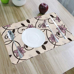 Kuber Industries Flower Design PVC 6 Piece Dining Table Place Mat Set - Multicolour