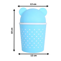 Kuber Industries Teddy Table Dustbin|Plastic Swinging Lid Waste Storage Garbage Bin|Desktop Trash Can For Study Table, Office|Pack of 2 (Multicolor)