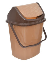 Heart Home Plastic Dustbin, Trashbin, Wastebin For Kitchen, Bathroom, Office Use With Swing Lid With Handle, 7 Liter (Coffee)-47HH0838