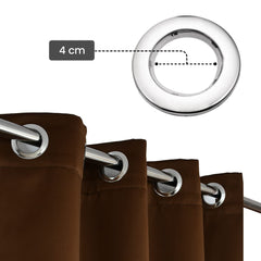 Urbane Home Polyester Decorative 7 Feet Window Curtain Darkening Blackout|Drapes Curtain With 8 Eyelet For Home & Office (Coffee)