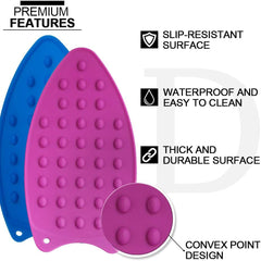 Kuber Industries Iron Mat | Flexible Silicone Iron Pad | Iron Rest Pads | Heat Resistant | Anti-Slip Mat | Protective Waterproof Insulation Iron Mat | Pack of 2 | Assorted