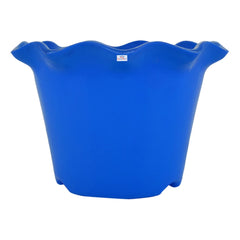 Heart Home Blossom Flower Pot|Durable Plastic Flower Pot|Gamla with Drain Holes for Home Décor|Balcony|Garden|8 Inch|Pack of 2 (Blue & Yellow)