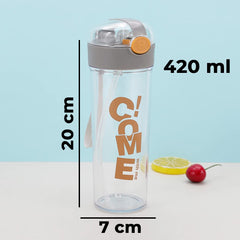 Urbane Home Water Bottle for Kids | Printed Designs for Kids | Plastic Sipper Bottle for Kids | Food Grade Plastic | One Click Open Flip Lid | Transparent, Leak Proof, BPA Free | 420 ml