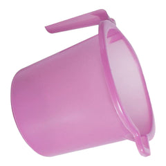 Heart Home Tranasparent Small Multiuses Lightweight, Unbreakable Strong Plastic Bathroom Mug, 1 Litre- Pack of 4 (Pink)-50HH0812