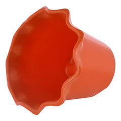 Heart Home Blossom Flower Pot|Durable Plastic Flower Pot|Gamla with Drain Holes for Home Décor|Balcony|Garden|8 Inch|Pack of 5 (Orange)