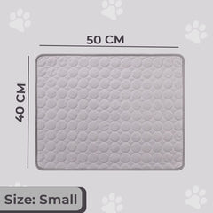Heart Home Rectangular Dog & Cat Bed|Premium Cool Ice Silk with Polyester With Bottom Mesh|Multi-Utility Self-Cooling Pad For Dog & Cat|Light-weight & Durable Dog Bed|ZQCJ001G-S|Grey