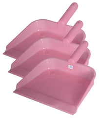 Heart Home 10" Plastic Dustpan, Pack of 3, Pink
